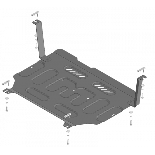 Защита Картера двигателя, КПП MOTODOR для Geely Emgrand 2022-, Сталь 2 мм - Арт. 74204