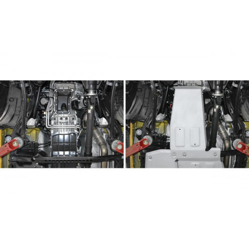 Защита Картера двигателя Rival для Jeep Wrangler 2017-2021 IV JL, Алюминий 3 мм - Арт. 333.2744.1