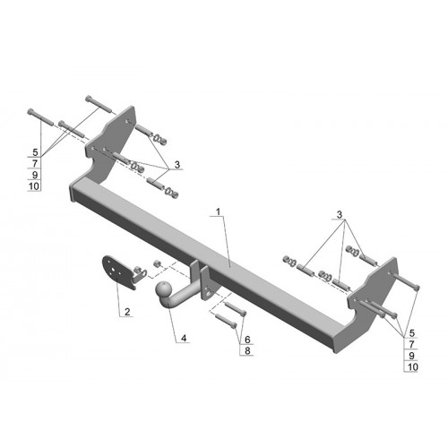 Фаркоп Avtos на JEEP Wrangler 1996-2007 Арт.JW 01